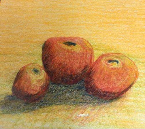 Apples color pencil study 2 1-10-18